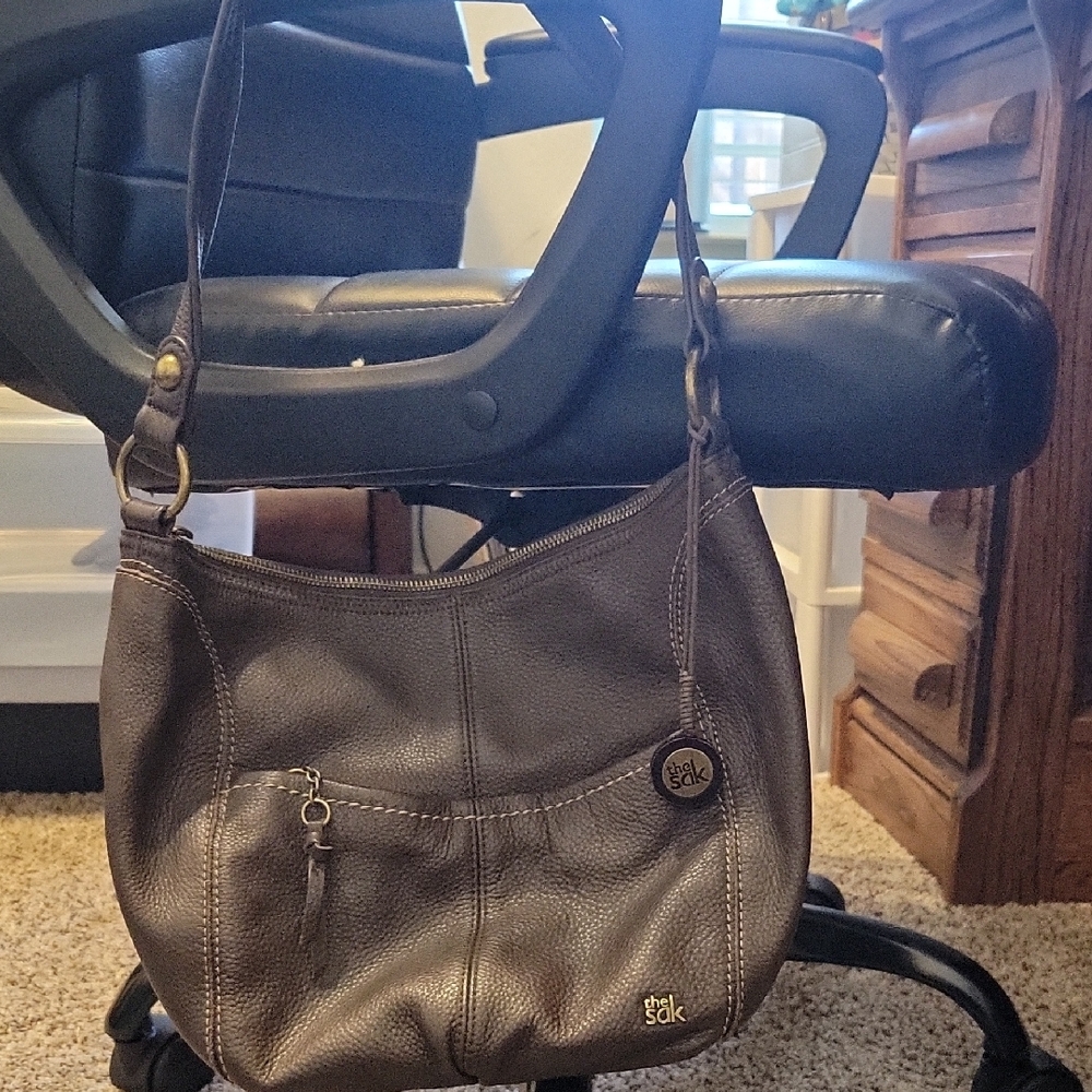 The Sak Dark Brown Leather Shoulder Bag